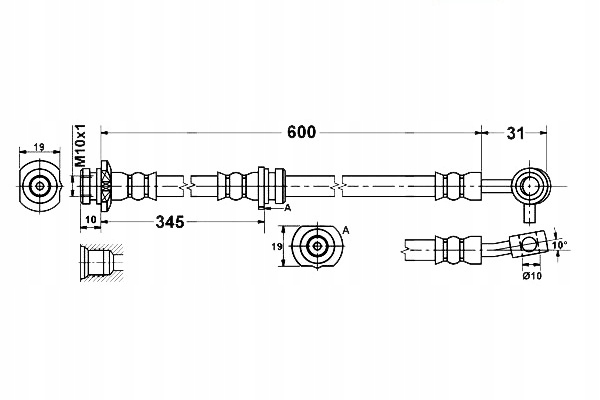 ATE CABLE BRAKE ELASTIC FRONT L (DL. 600M photo 1 - milautoparts-fr.ukrlive.com