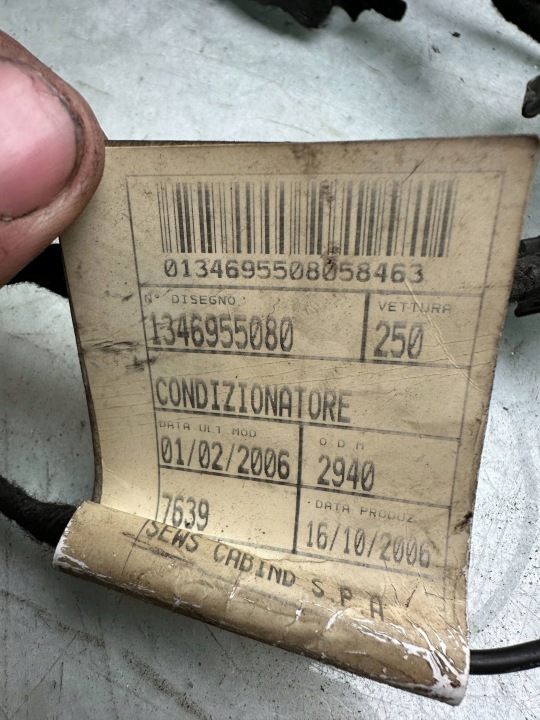 FIAT DUCATO FAISCEAU DE CÂBLES ÉLECTRIQUE 1346955080