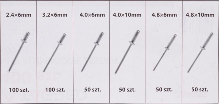 KIT NITOW NITY ALUMINIUM RIVETS NIT 400 PCS