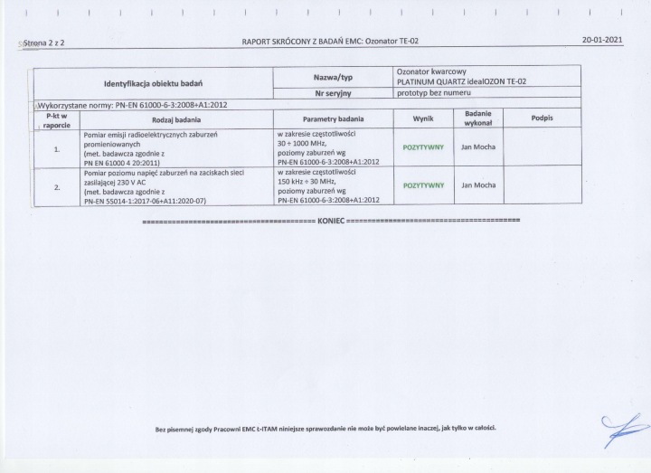 PRZEMYSLOWY OZONATOR VERS VOITURES RÉG OZONU 2-20G