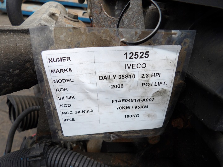 IVECO DAILY 35S10 2,3HPI 70KW 95KM MOTEUR COMPLET F1AE0481A