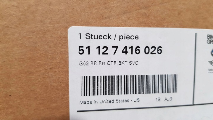 ANGLE PARE-CHOCS ARRIÈRE DROITE CÔTÉ BMW X4 G02 51127416026