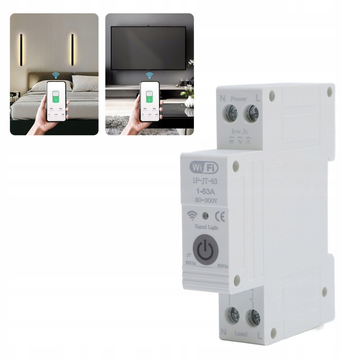 DISJONCTEUR MESURABLE WIFI TYPE JT 1-63A SANS FIL TÉLÉCOMMANDE ZDALNEGO L9