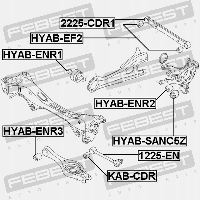 SILENT BLOC ARRIÈRE POIGNÉE POPRZECZNEJ HYUNDAI IX35/TUCSON 10 KAB-CDR FEBE