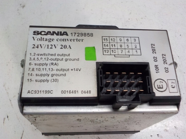 CONVERTISSEUR TENSION 24/12V SCANIA R 1729858