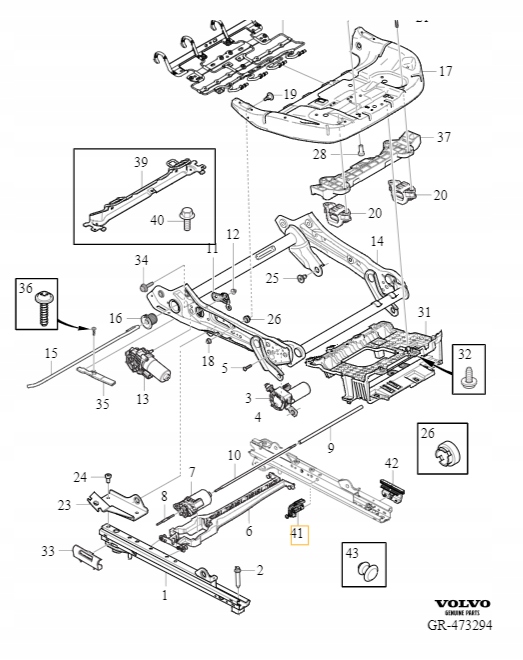 CAPTEUR POSITIONS DE SIÈGE VOLVO XC40 C40 EX40 POLESTAR 2 photo 1 - milautoparts.fr