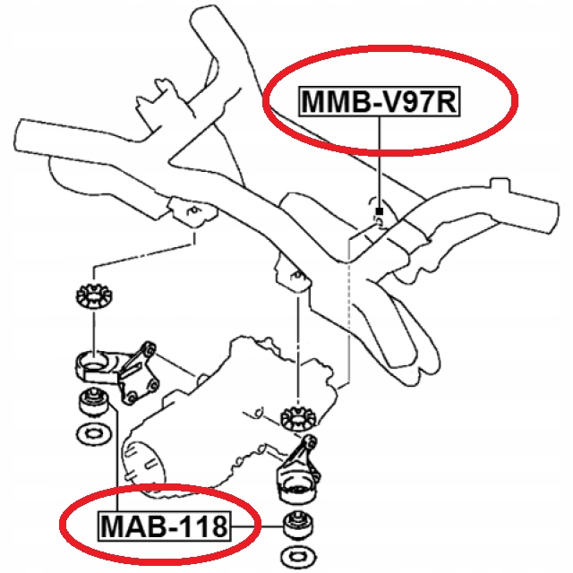 SILENT BLOC ARRIÈRE MÉCANISME ROZNICOWEG MITSUBISHI LANCER CY CZ