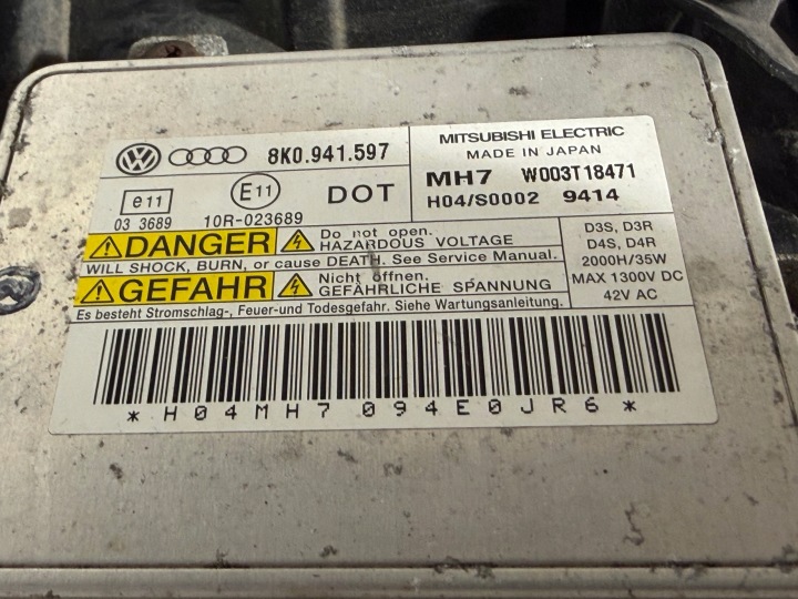 AUDI A4 B8 07R- PROJECTEUR PHARE DROIT AVANT DROITE AVANT BIXENON