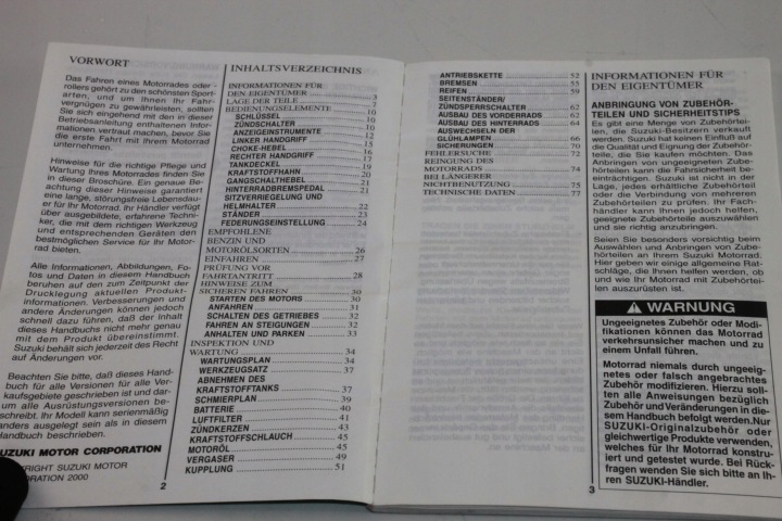 SUZUKI GSF 1200 BANDIT 00-05 INSTRUCTION MANUEL DE SERVICE