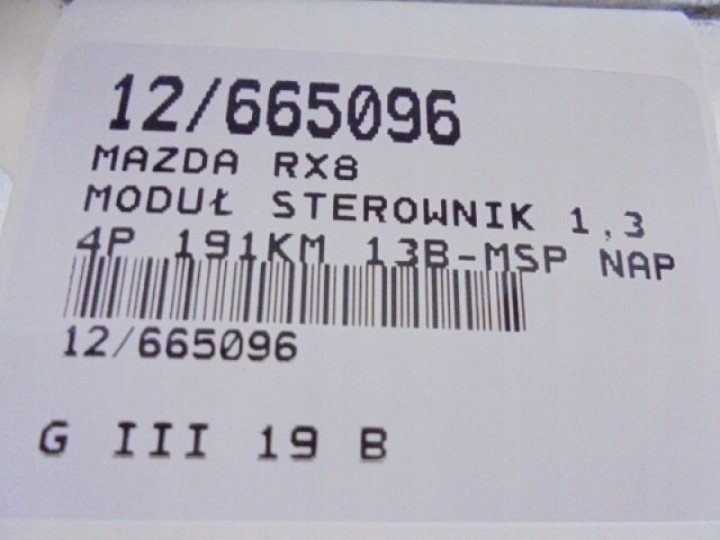 MAZDA RX8 MODULE CONTRÔLEUR TENSION AAF15217 1,3