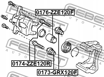 FEBEST 0174-ZZE120R PIVOT PROWADZACY, ÉTRIER DE FREIN FREIN