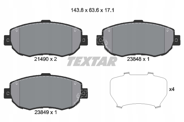 DISCOS ZAPATAS PARTE DELANTERA TEXTAR LEXUS IS I 