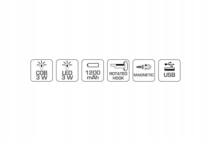 HOGERT LÁMPARA LINTERNA INSPEKCYJNA 2X3W CABLE USB 