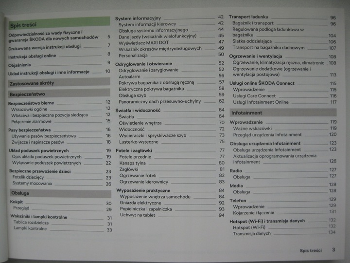 SKODA OCTAVIA 3 2016-2019 POLSKA MANUAL MANTENIMIENTO POJAZDU +INFOTAINMENT 