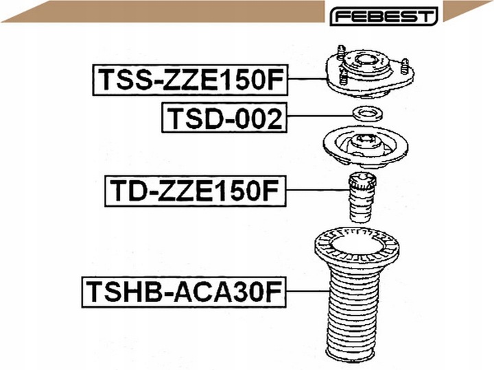 FEBEST BOLSA AMORTIGUADOR LEXUS PARTE DELANTERA CT200H ZW 