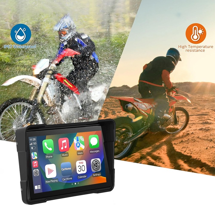 PARA MOTOCICLETA GRABADORA DE VÍDEO VIDEO 2 PIEZAS CÁMARA COMPLETO HD CARPLAY/ANDROID AUTO 