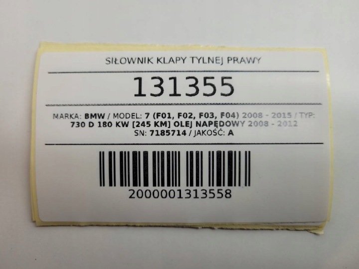 SERVOMOTEUR COUVERCLES DE COFFRE ARRIÈRE ARRIÈRE COUVERCLES DE COFFRE DROIT BMW 7 F01 F04 7185714
