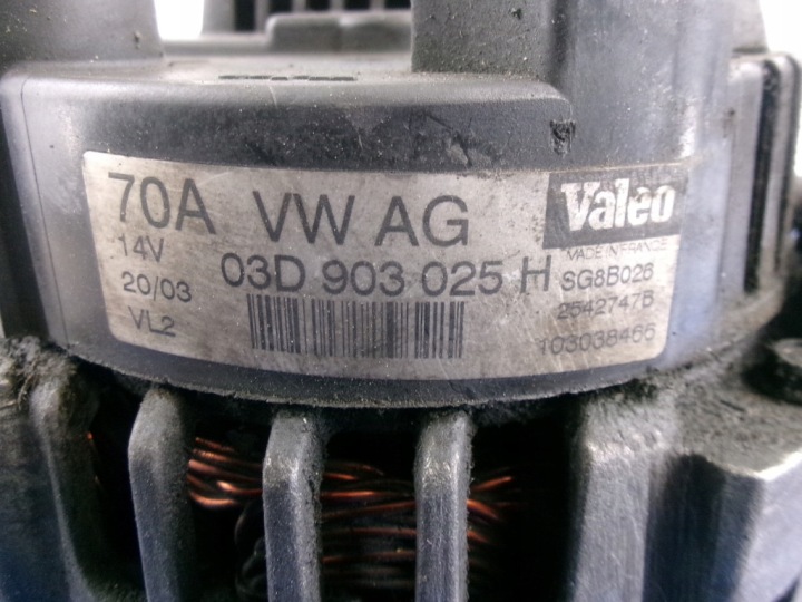 SKODA FABIA 1.2 ALTERNATEUR 03D903025H VALEO 2542747B 70A TESTOWANY