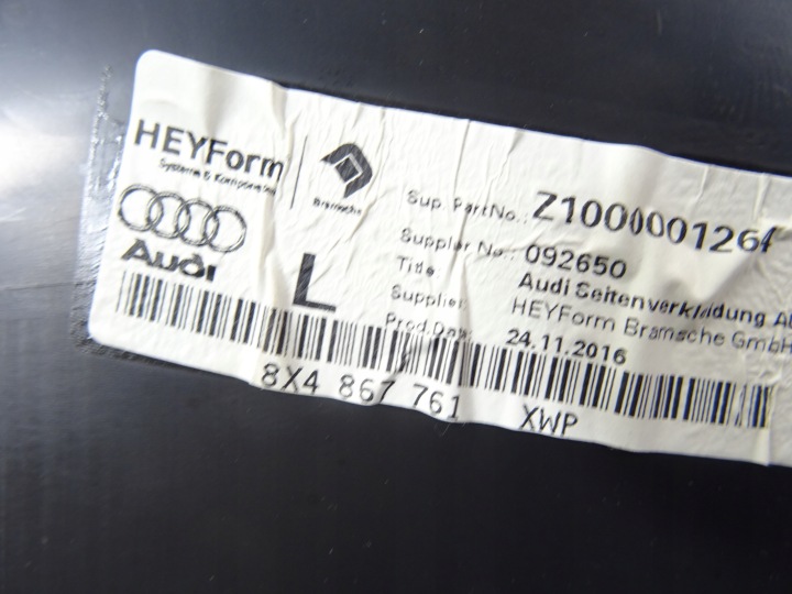 AUDI A1 8X LIFT COLLECTEUR GARNITURE COUVERCLES DE COFFRE GAUCHE 5 PORTES 8X4867761 2016R