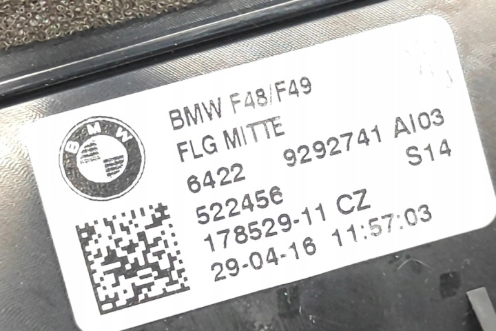 CONDUITES D'AIR TABLEAU DE BORD INSTRUMENTATION BMW X1 (F48) 64229292740 2.0L DIESEL 2016