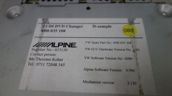 AUDI RADIO LECTEUR DE CARTE CHANGEUR 4H0035108