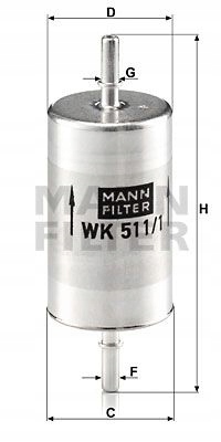 FILTRO COMBUSTIBLES WK511/1/MAN MANN FILTROS 