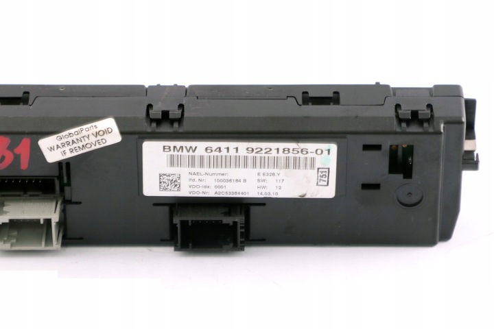 BMW E81 E87 E90 E91 E92 PANNEAU COMMANDE CONDUIT D'AIR CLIMATISATION 9221856