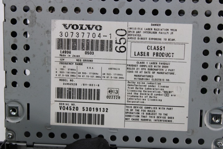 VOLVO S80 RADIO D'USINE AUTORADIO 30737704