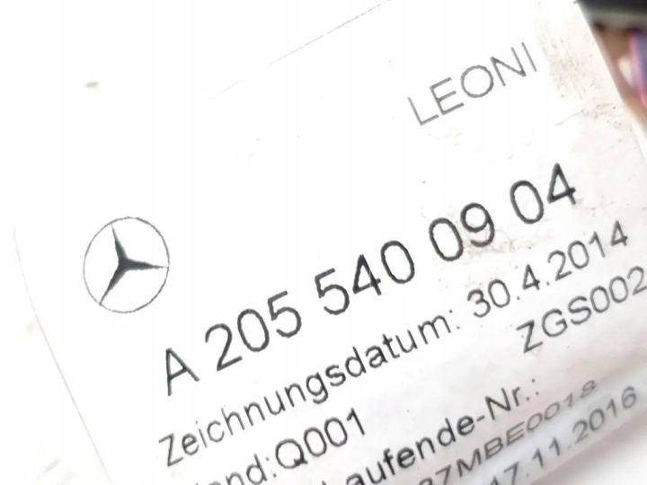 FAISCEAU DE CÂBLES CÂBLES MERCEDES-BENZ C COUPÉ (C205) A2055400904 20.0L HYBRID 2018