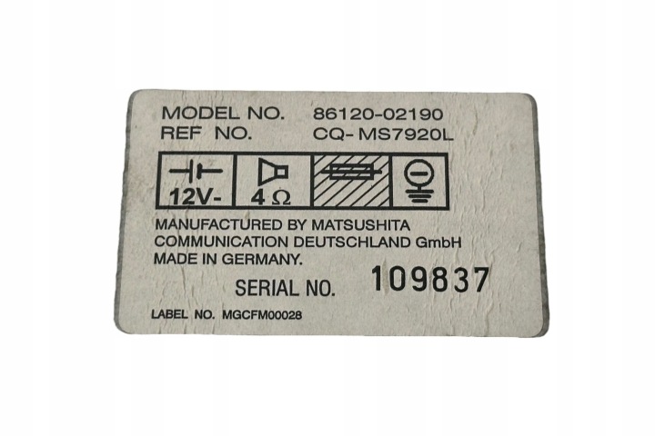 STACJA MULTIMEDIALNA TOYOTA COROLLA E120 E130 8612002190