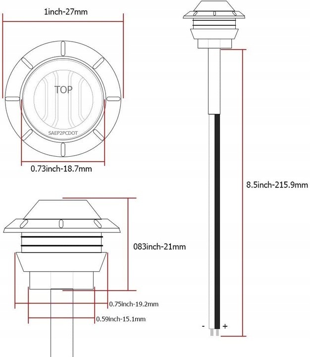 30X LUCES FAROS OBRYSOWE LUZ DE POSICIÓN DE CERCO 6 DIODO LUMINOSO LED 12V 24V 