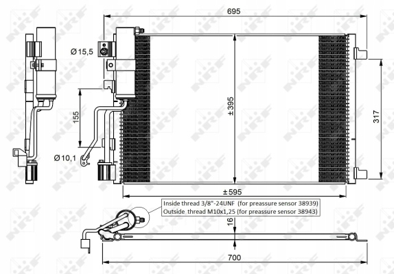 RADUADOR DE ACONDICIONADOR - CONDENSADOR EASY FIT 35974 