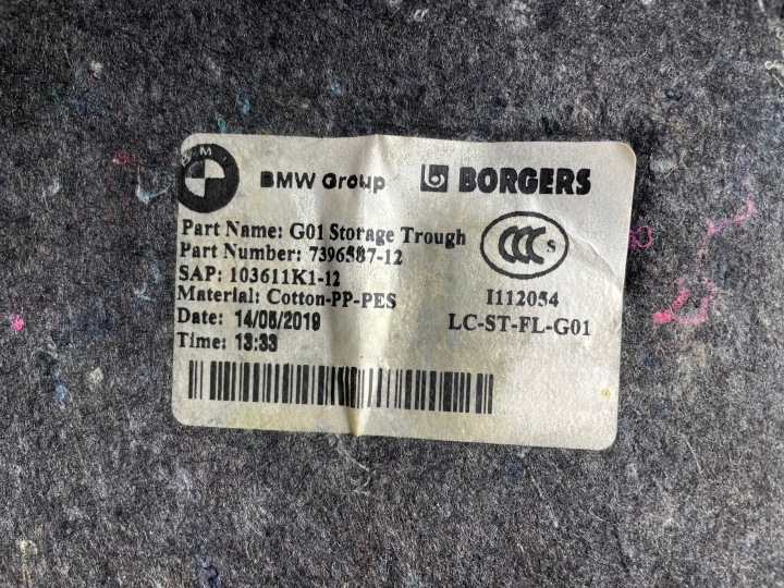 BMW X3 G01 BOÎTE À GANTS PLANCHER NICHE COUVERCLES DE COFFRE REVÊTEMENT 7396587 ORIGINAL