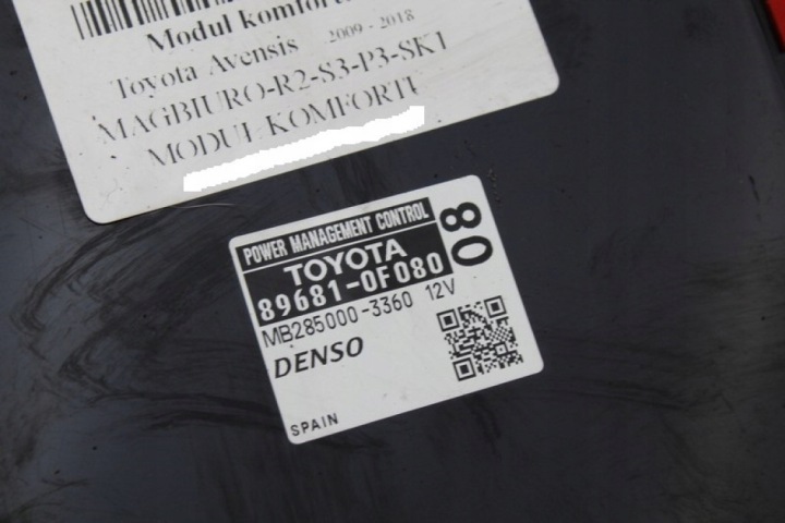 MODULE CONFORT 896810F080 TOYOTA AVENSIS T27 T29 2.0 D 143 KM LIFT 09-18