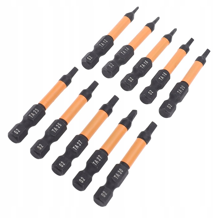 10 PCS TROJKATNY SRUBOKRETNY KIT BITOW 50 MM DUGOSC 1/4 POUCES 38