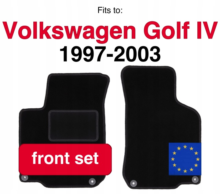 TAPIS DE SOL AVANT NOIR SEAT LEON I BERLINE COMPACTE 1999-05
