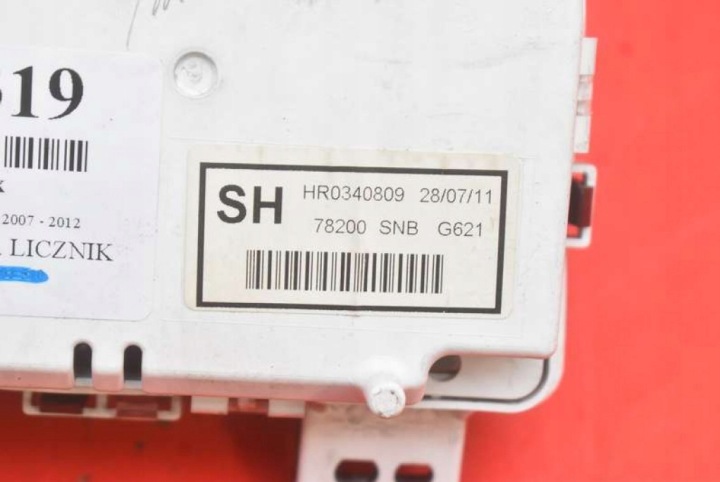 COMPTEUR TABLEAU DE BORD EUROPE HR0340809 HONDA CIVIC 8 VIII 1.8 I-VTEC 140 KM BERLINE LIFT