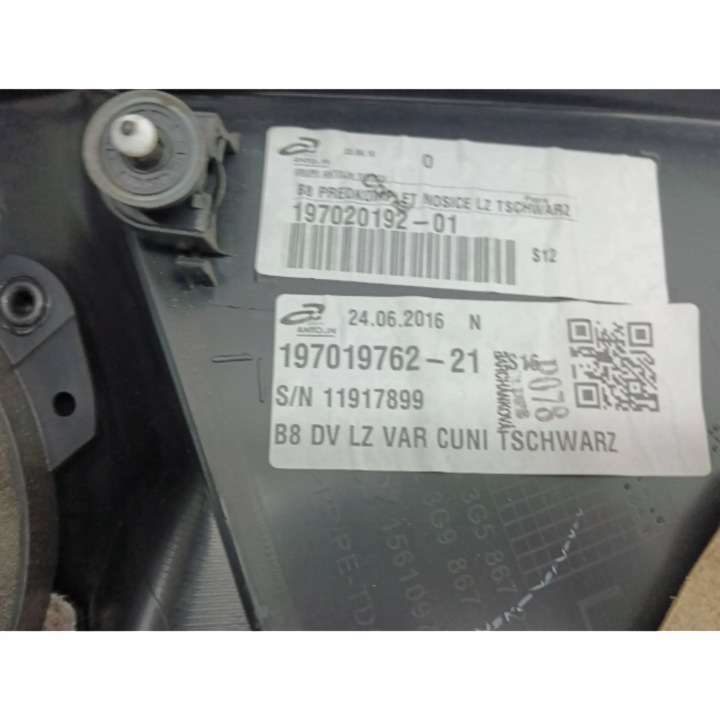 VOLKSWAGEN PASSAT B8 2016 COLLECTEUR PORTES ARRIÈRE 3G5867211