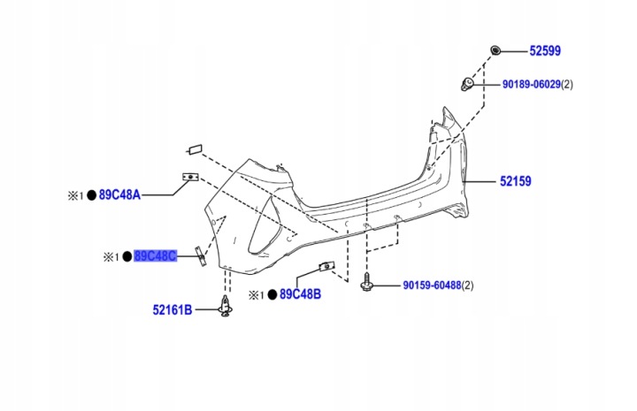 PARTS 4 TOYOTA 89348-47090-D4 POIGNÉE CAPTEUR STATIONNEMENT ROUGE 3U5 C-HR