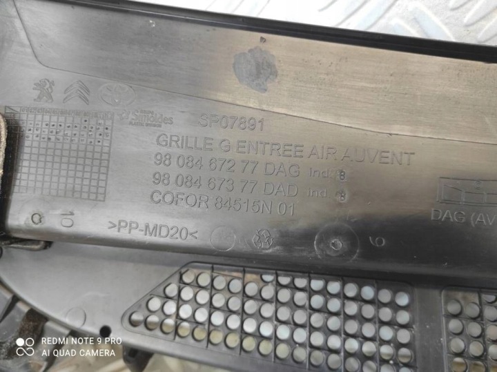 TOYOTA PROACE II FIAT SCUDO III DOUBLURE DE PASSAGE DE ROUE SUPÉRIEUR JEU 9806194777 9808467277