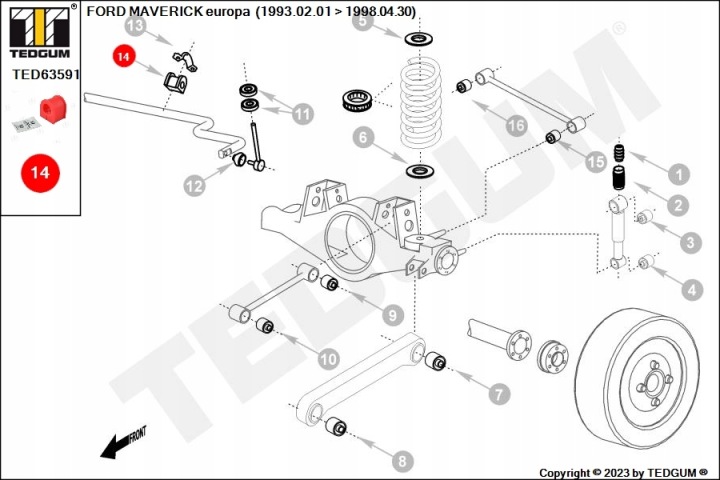 TEDGUM TED63591 SUSPENSION STABILISATEUR