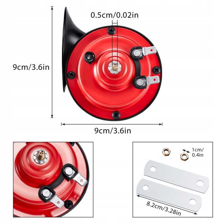 TRÈS HAUT-PARLEUR SIGNAL KOLEJOWY 300 DB, 1 PAIRE WODOODPORNYCH KLAKSONOW 12V