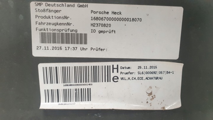 PORSCHE 911 991 GTS LIFT C4 PARE-CHOCS ARRIÈRE ARRIÈRE 991505411 1C