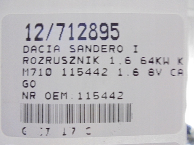 DACIA SANDERO I DÉMARREUR 115442 1,6 8V
