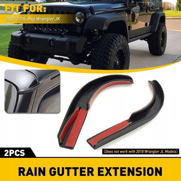 PARA JEEP WRANGLER JK 2007-2018 CONTINUACIÓN RYNNY DESZCZOWEJ DE AGUA W8D7 