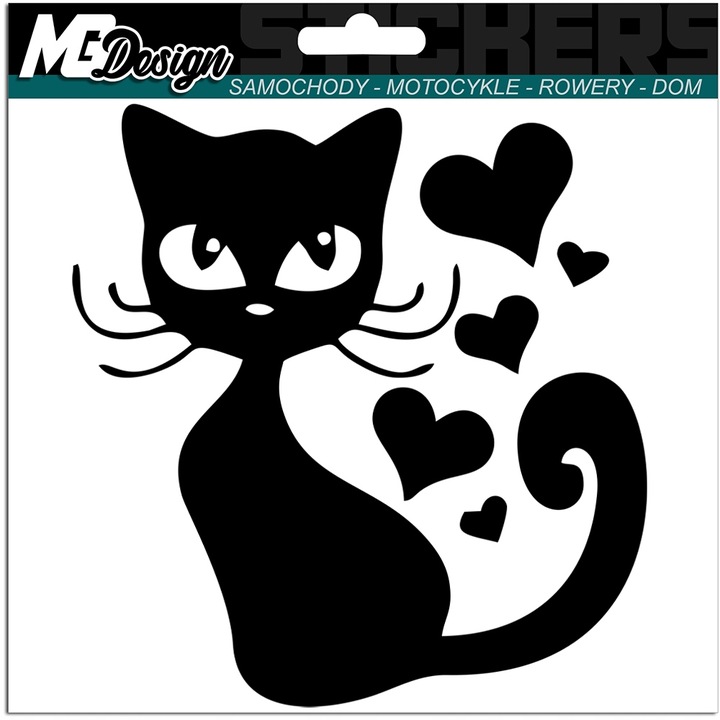 STICKER ON AUTO KOT KOTEK SERCA CAT HEARTS 14X15 photo 1 - milautoparts-fr.ukrlive.com