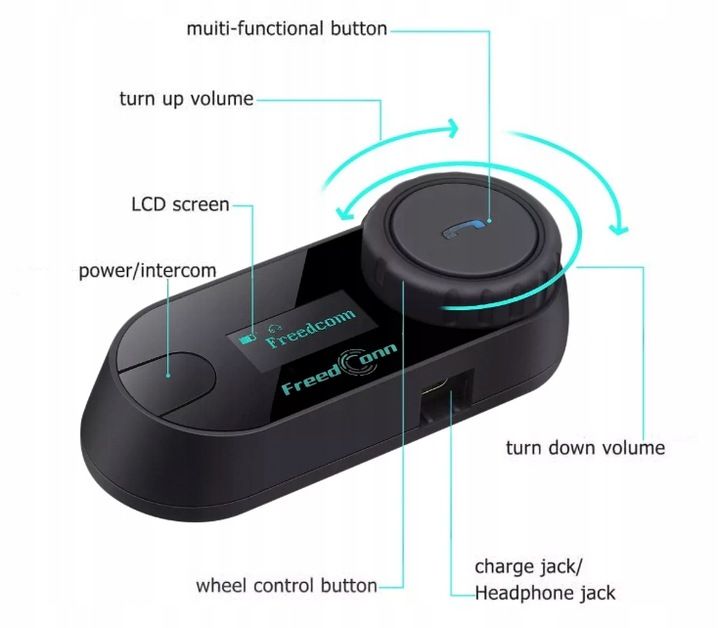 INTERKOM PARA MOTOCICLETA T-COM SC V3 PRO LENGUA POLACO RADIO FM 2 MIKROFONY BT 