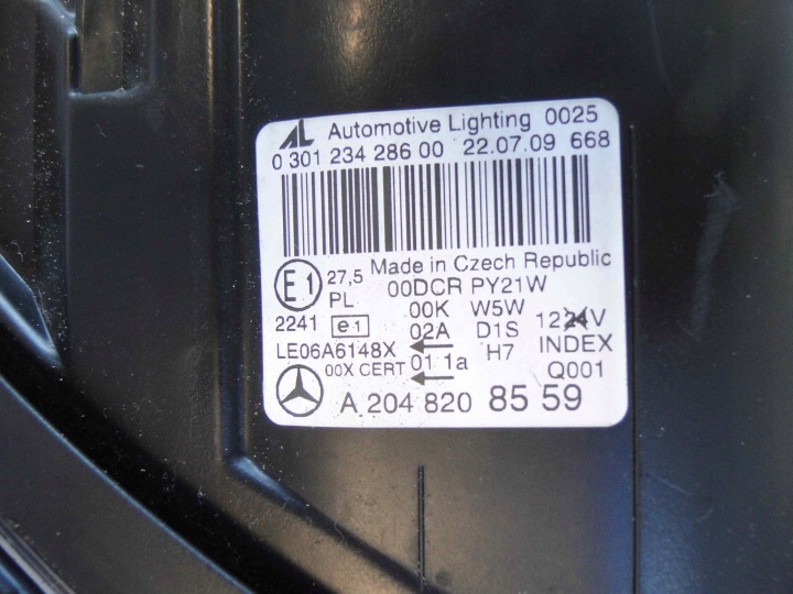 MERCEDES C W204 204 PHARE DROITE XÉNON XÉNON AMG