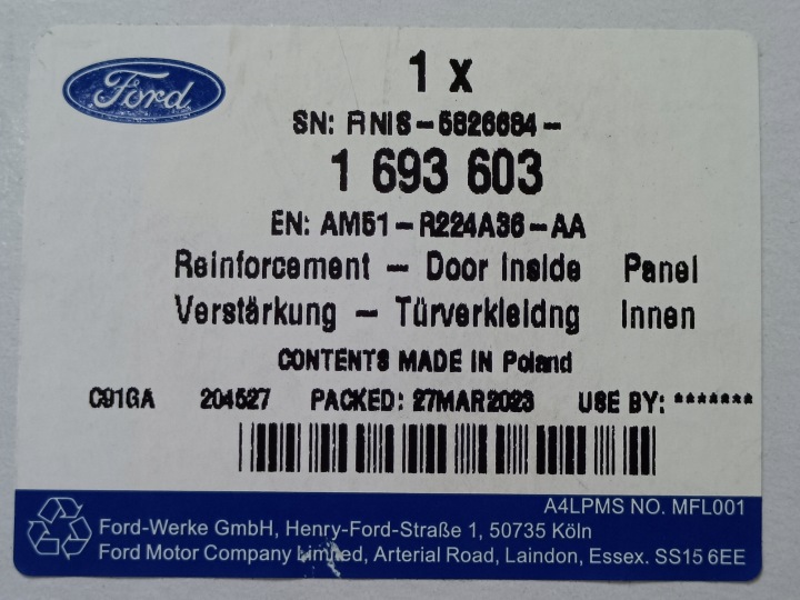 FORD C-MAX II MK2 CHÂSSIS FIXATION POIGNÉES DROIT AVANT AM51-R224A36-AA
