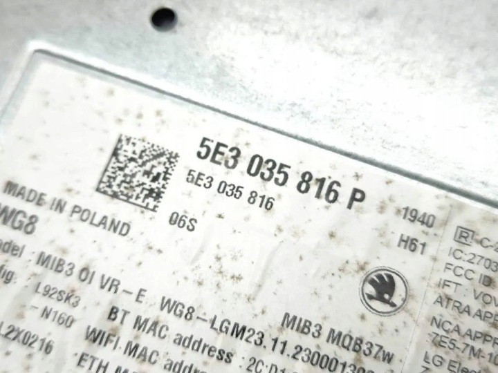 MODULE NAVIGATION SKODA 5E3035816P 31023172 1.0L 2024